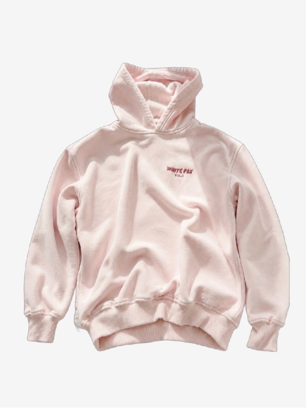 White Fox Boutique Light Pink Turtleneck Hoodie Sweater for Men